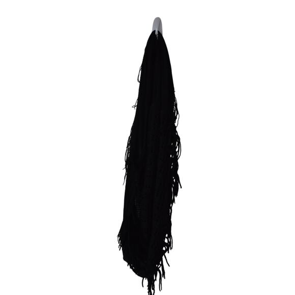 Black Knit Cable Knit Tassel Scarf - Picture 1 of 4